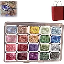 Amazon | Lisilinka グリッター水彩絵の具20色水彩画セット